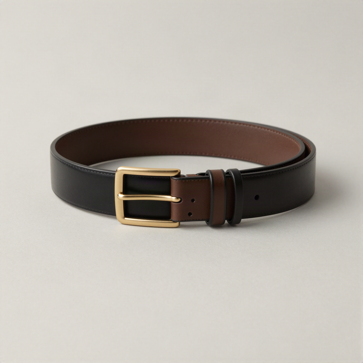 Reversible Dress Belt, Black to Brown