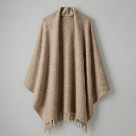 Cashmere-Blend Wrap, Camel