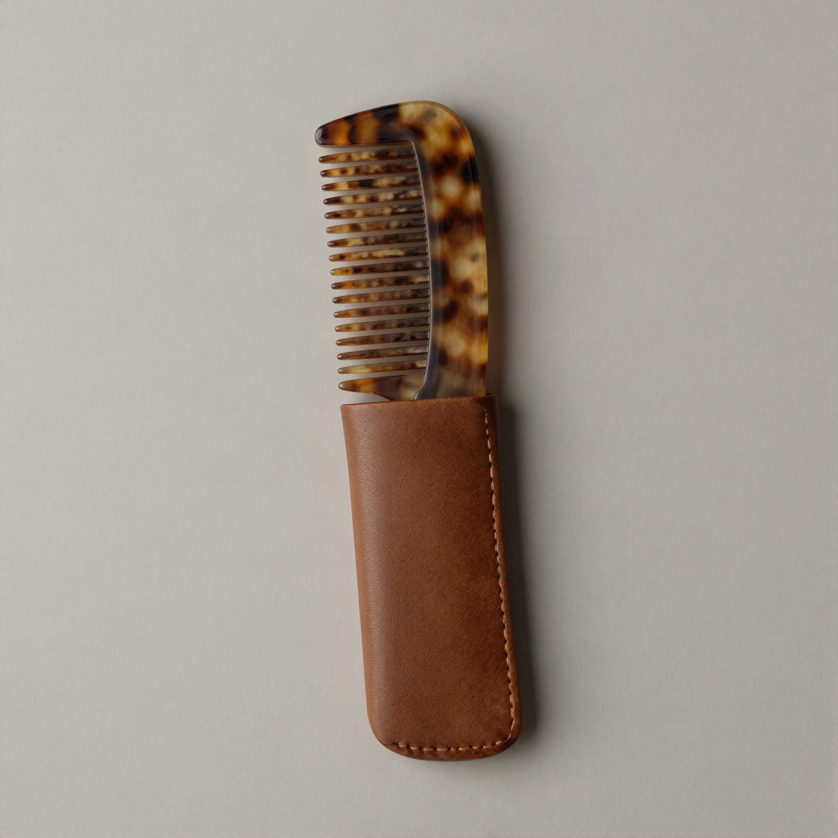 Pocket Comb in Leather Sleeve