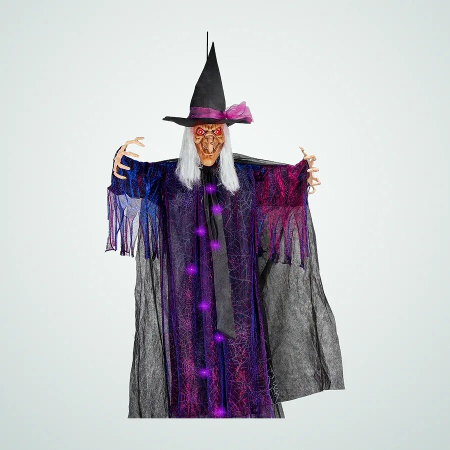Violet Cloak Hanging Witch – 6 ft, photo 1